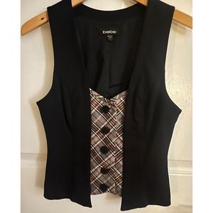 Bebe Plaid Vest - Size S